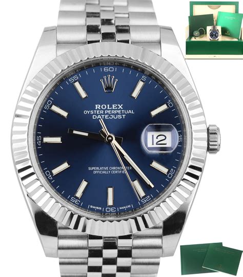 rolex date just 41 blue|rolex datejust 41 blue price.